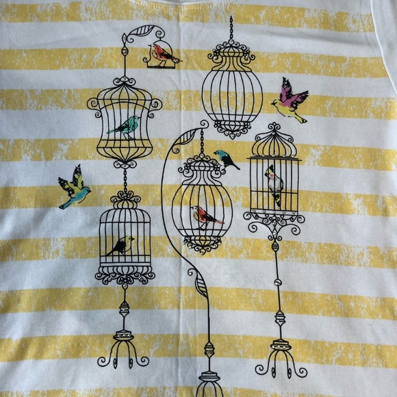 Yellow Striped Birdcage Graphic Tee - Picture 3 of 4